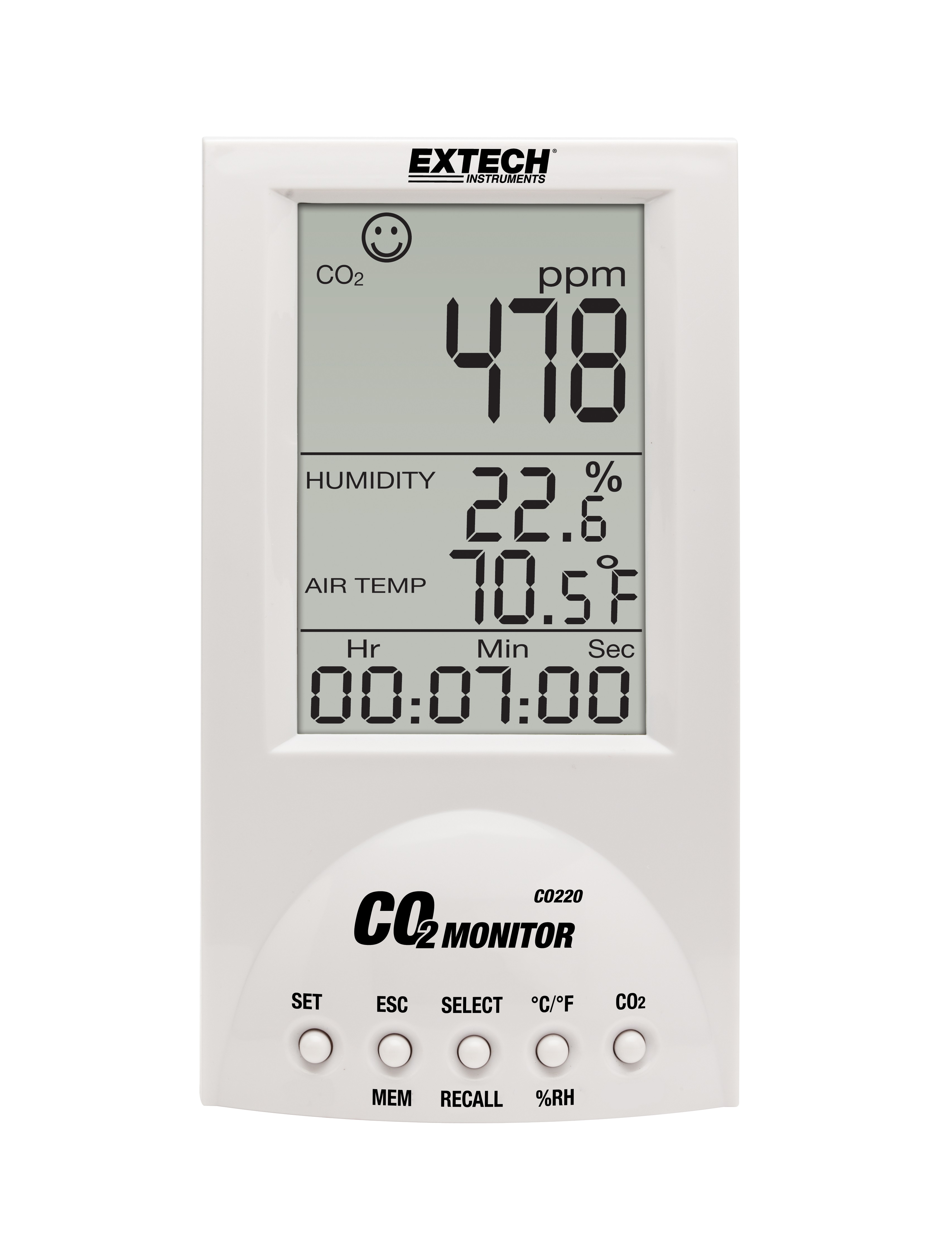 Extech SD800 CO2 Humidity Temperature Datalogger Records Directly to SD Memory 