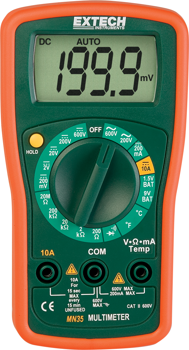 UEi UTLDM1 Manual Ranging Digital Multimeter w/ Temperature, 600V