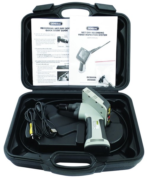 General Tools DCS500 - Wireless Recording Video Inspection Camera/Borescope,  5 In. Screen, 9mm Probe