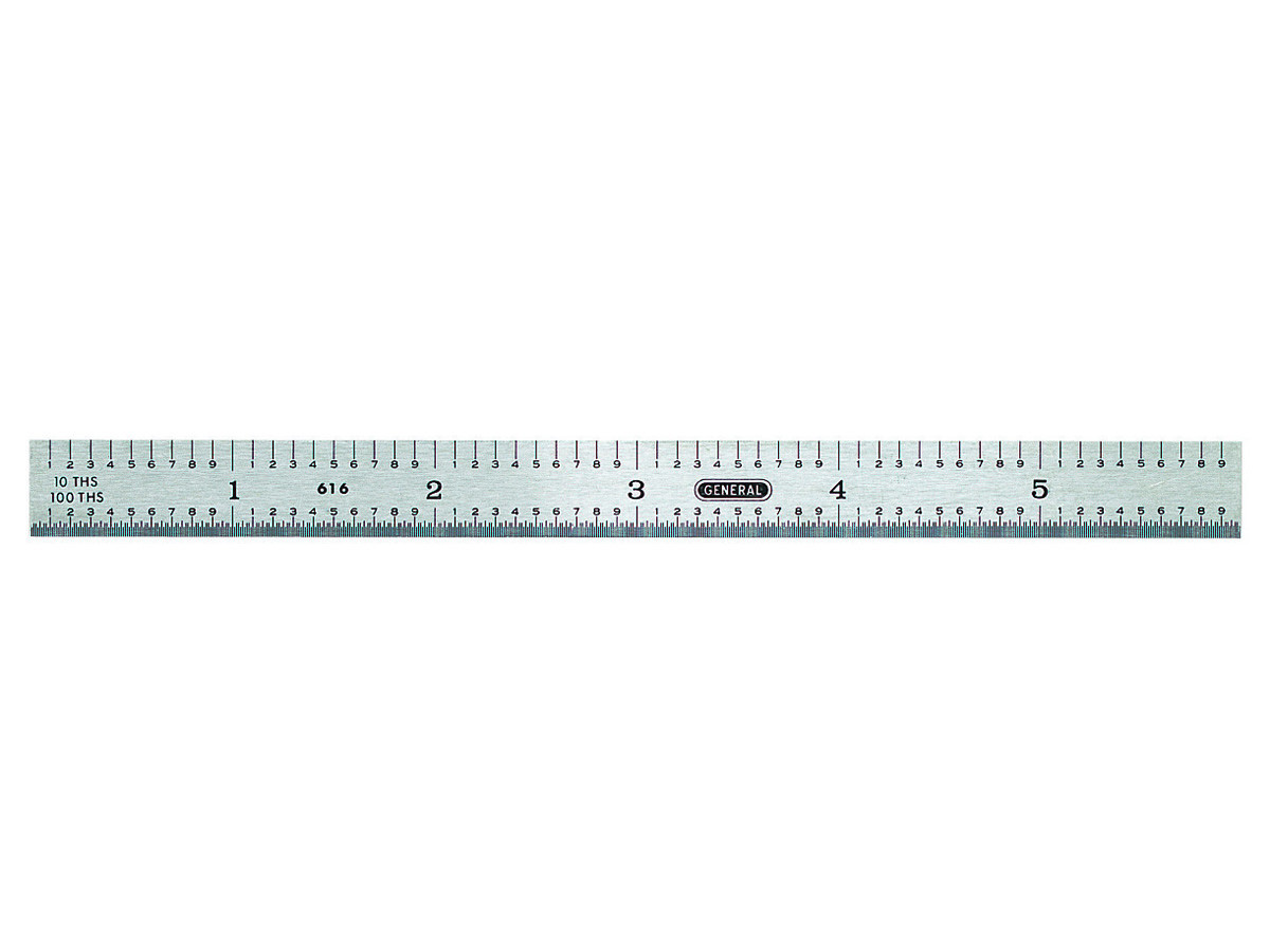 General Tools 676 Precision 6 Inch Rigid Steel Rule - Calright Instruments
