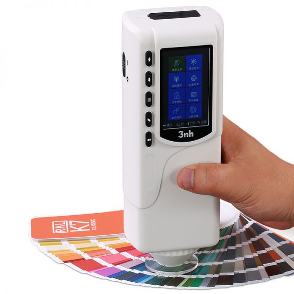 3nh NR60CP Precision Colorimeter being used to measure color samples