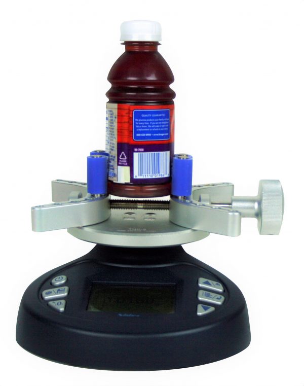 Shimpo TNC Series Torque Cap Tester with drink bottle